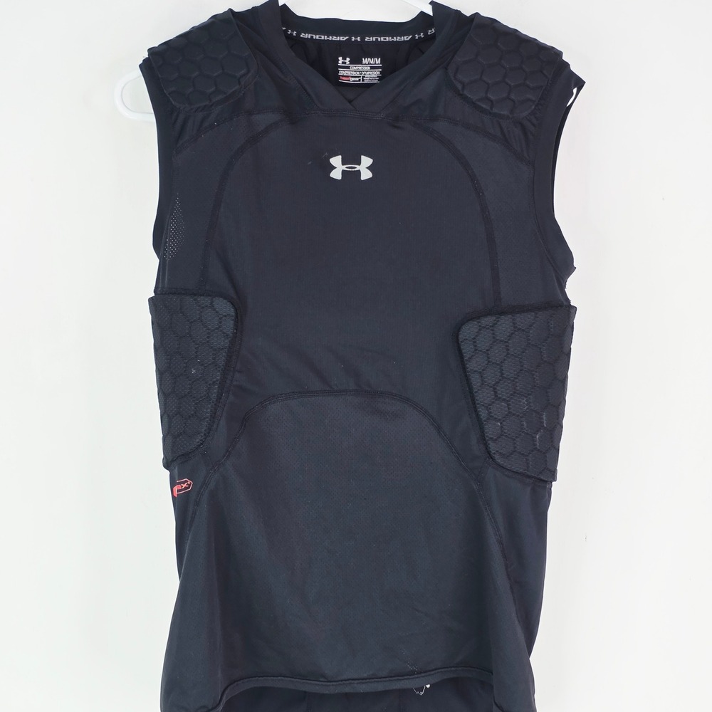 Under Armour Men M McDavid Hex Padded Compression Shirt Black Gameday Armour
